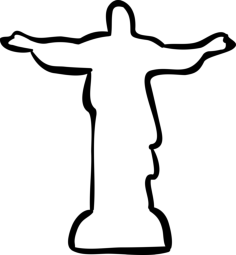 Christ Brazil Sculpture Hand Drawn Outline Contour Svg Vector, Free Vectors File